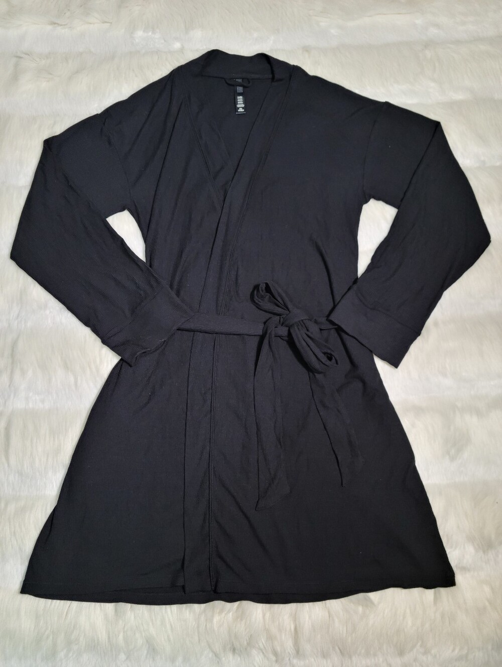 SKIMS Soft Lounge Short Robe Black Onyx Women XS NEW